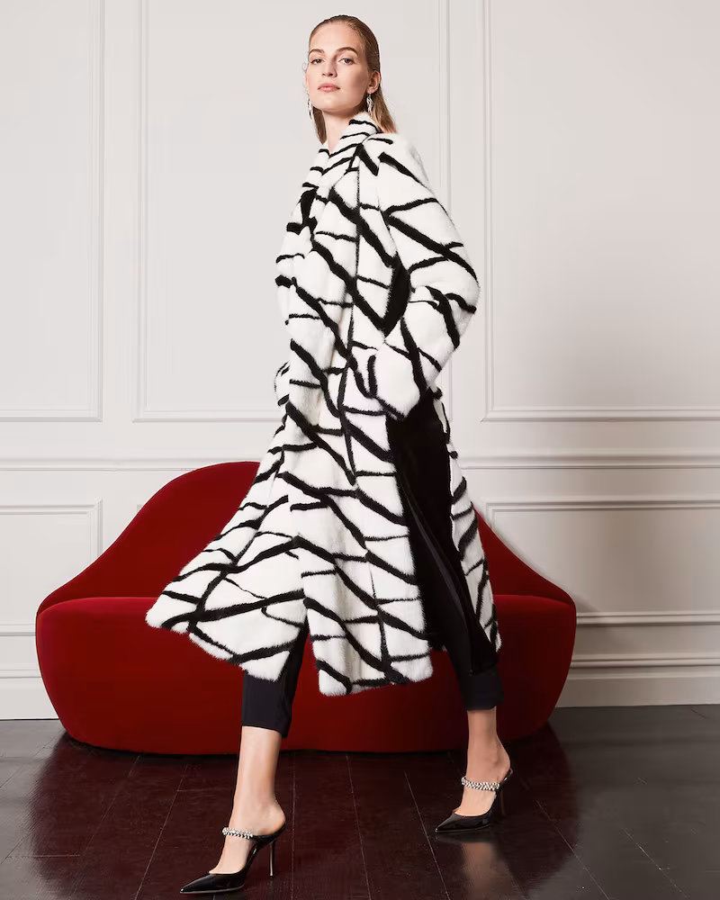Burnett New York Mink Intarsia Coat