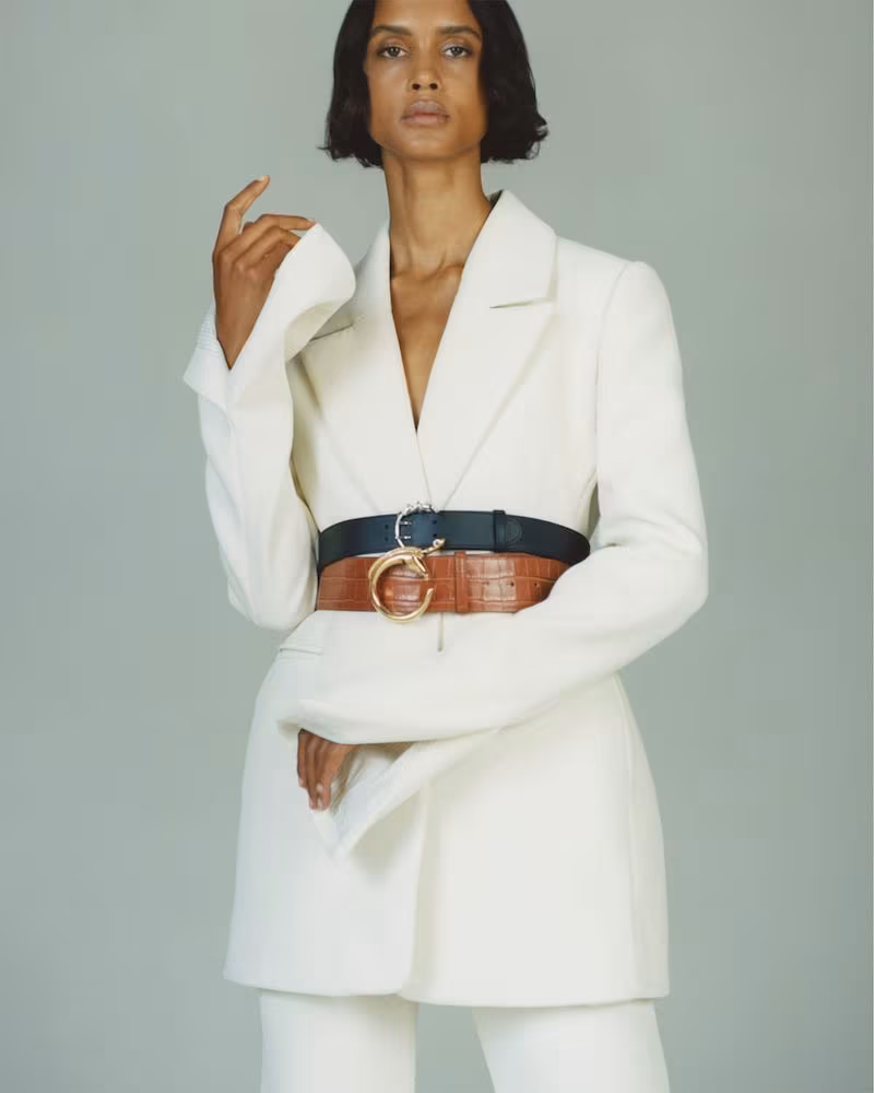 Chloé Snake C-Buckle Leather Waist Belt