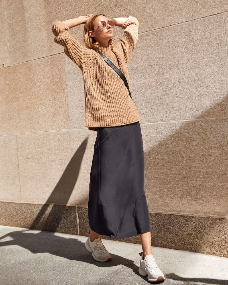 Eileen Fisher Funnel-Neck Wool/Cashmere Sweater