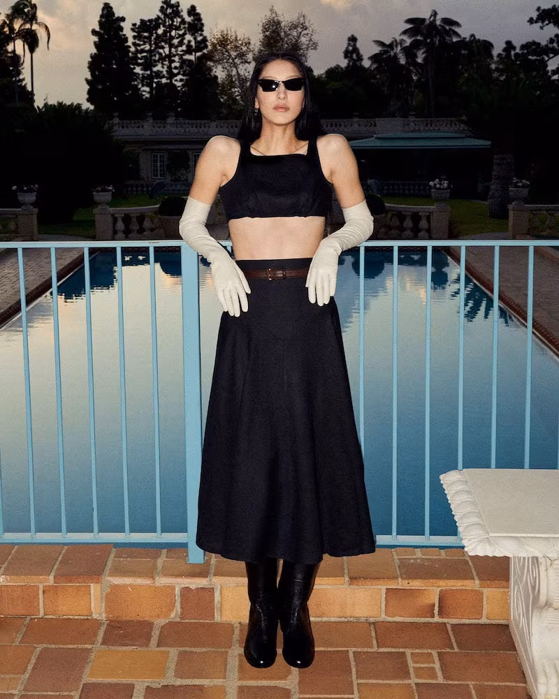 Emilia Wickstead Fanny Square-Neck Linen Cropped Top