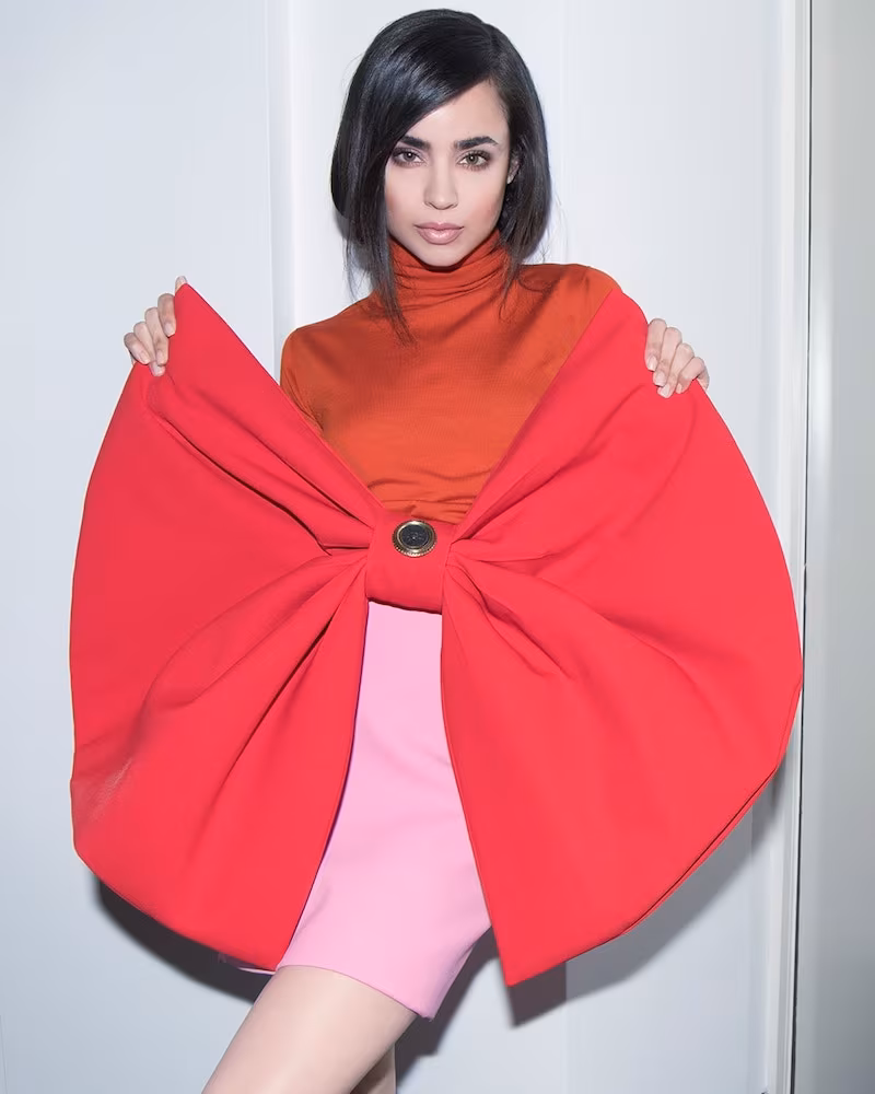 Fausto Puglisi LVR Exclusive Satin Mini Skirt with Bows