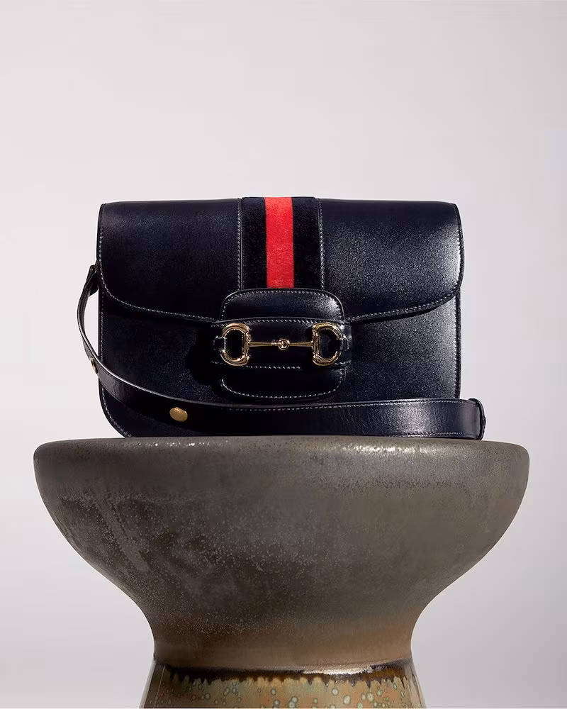 Gucci 1955 Horsebit Saddle Leather Shoulder Bag