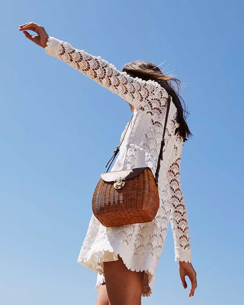Miu Miu Midollino Large Buckle Shoulder Bag