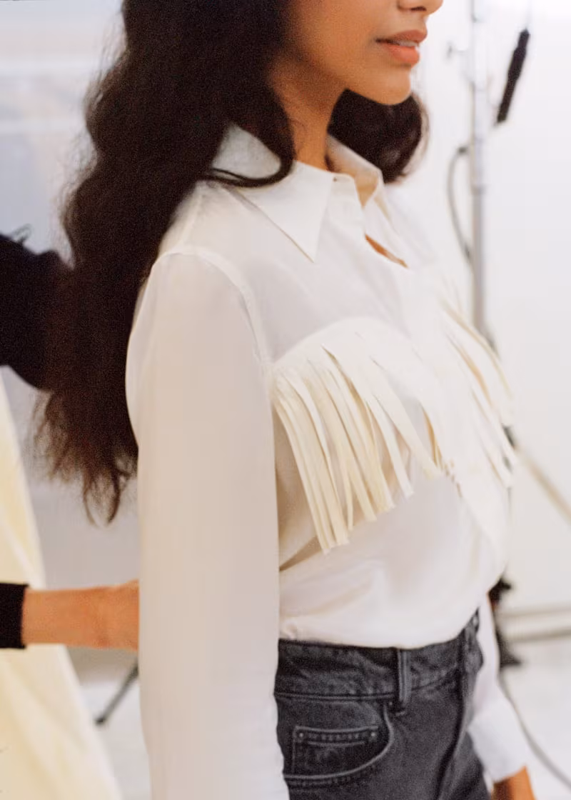 & Other Stories Button Up Fringe Shirt