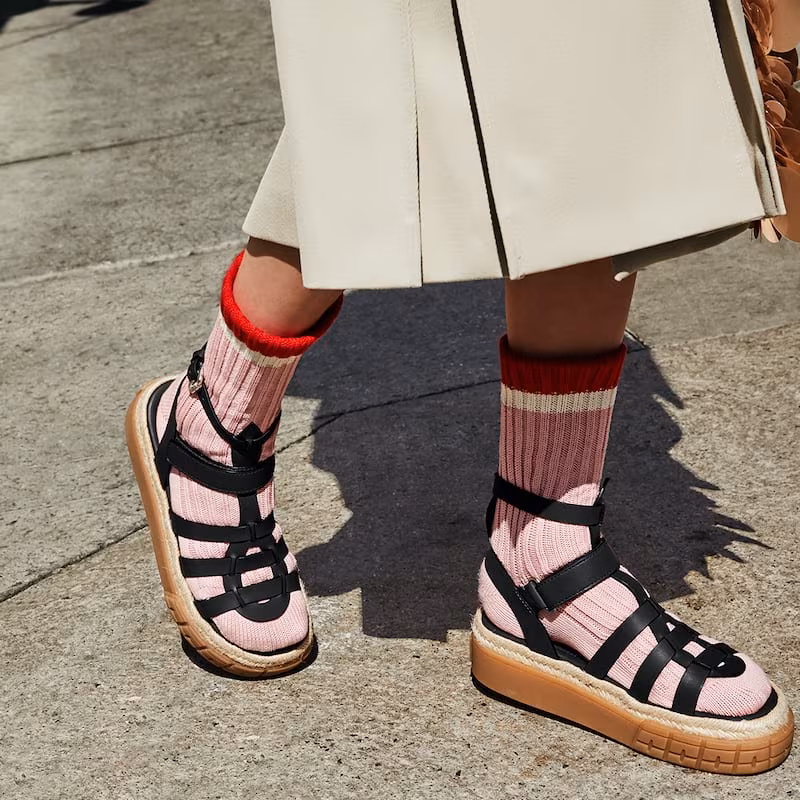Prada Platform Crisscross Sandals
