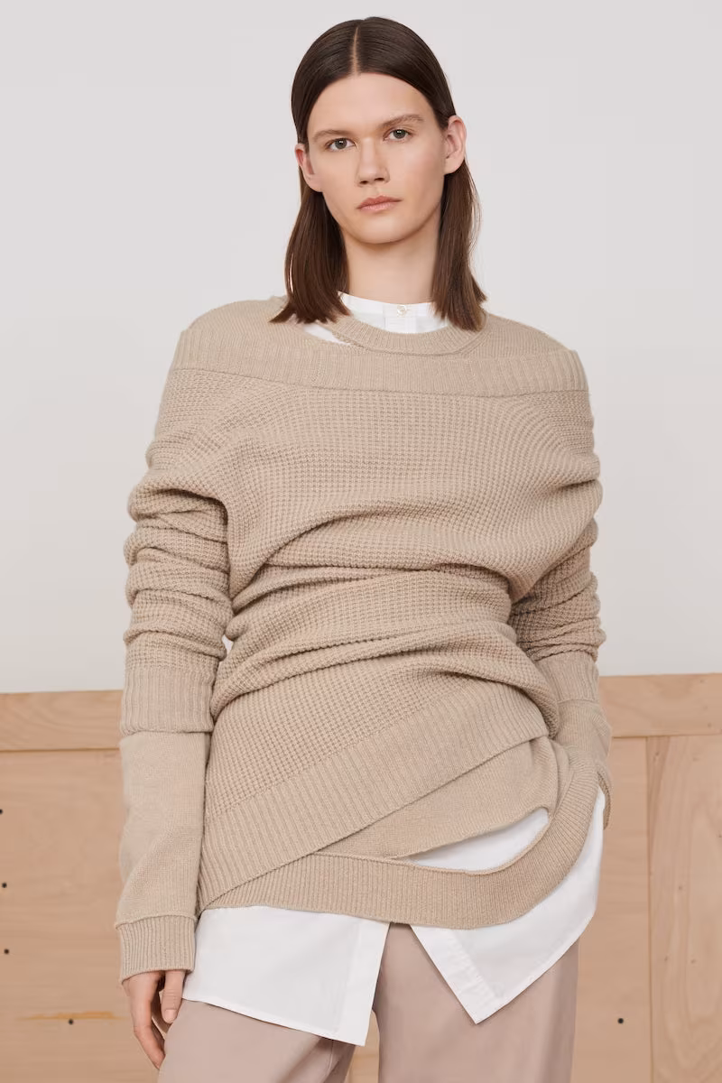 Eileen Fisher Distressed Recycled Cashmere Blend Sweater