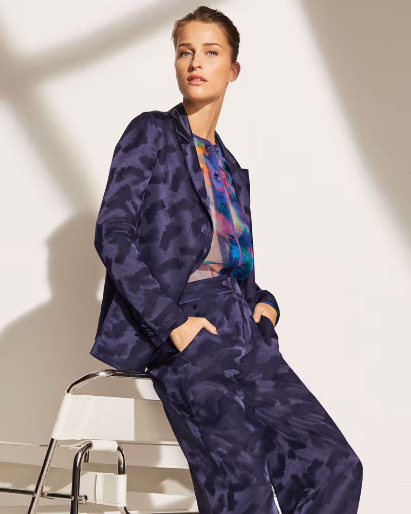 Emporio Armani Floral Print Semisheer Chiffon Button-Front Blouse