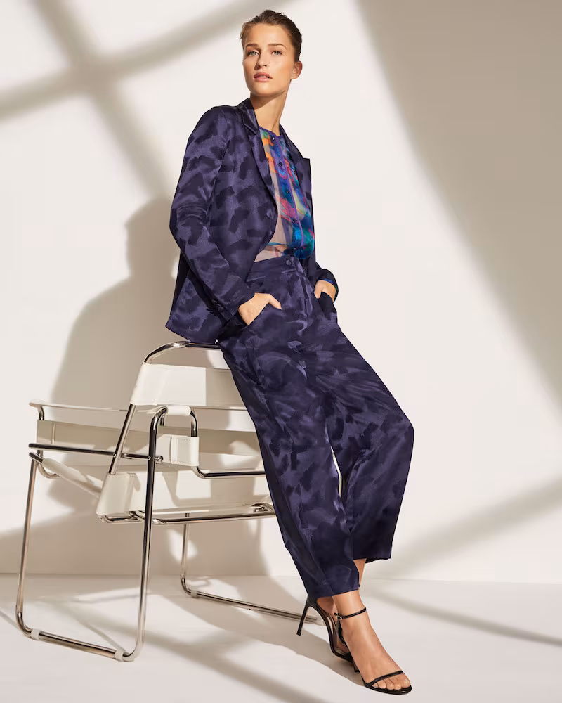 Emporio Armani Twilight Brushstroke Jacquard Crisscross-Back Blazer