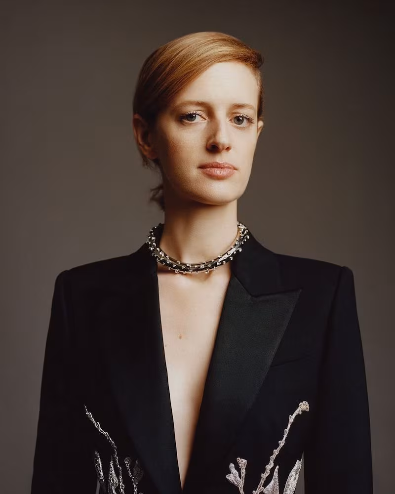 Alexander McQueen Floral-Beaded Satin-Lapel Wool-Blend Jacket