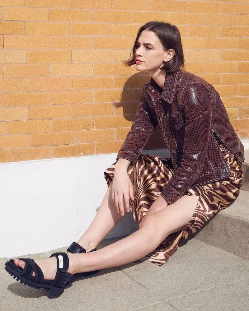 Ganni Snake Foil Leather Jacket