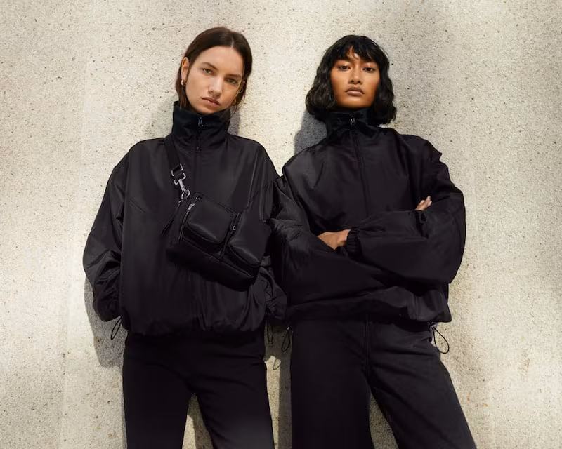 & Other Stories Funnel Neck Nylon Blouson Jacket