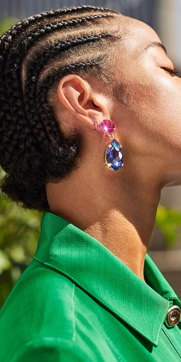 Roxanne Assoulin Hip-Hop but Not Gold-Tone and Swarovski Crystal Clip Earrings