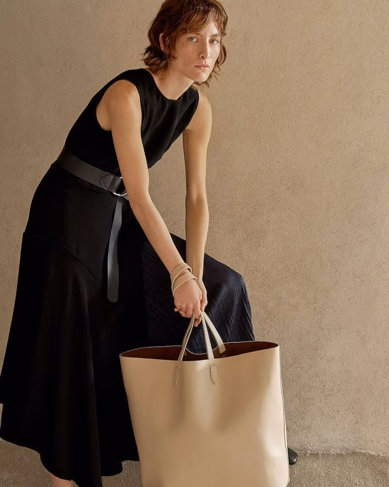 Vince Mixed Panel Sleeveless Midi Dress