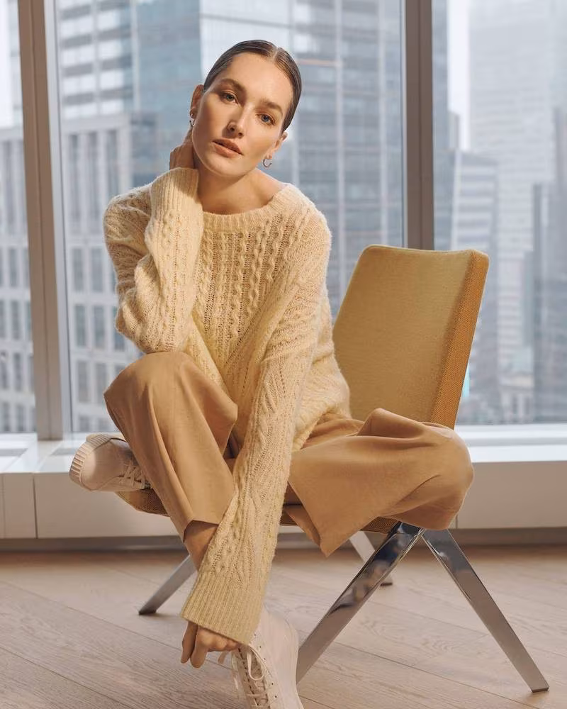 Vince Open Knit Cable Crew Sweater