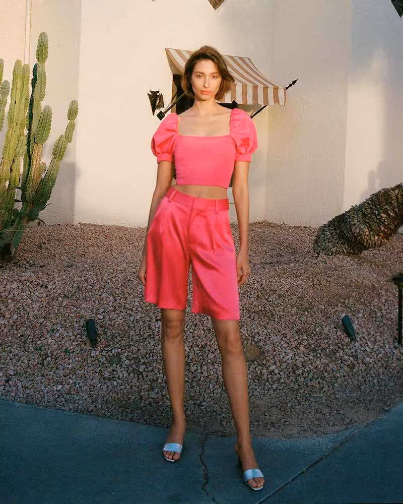 alice + olivia Eric High Waist Bermuda Shorts