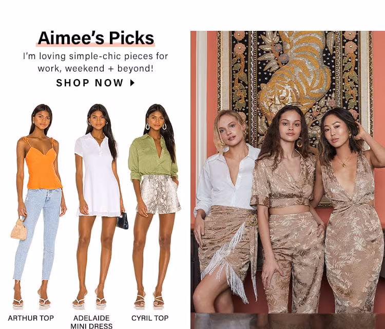 Aimee’s Picks. I’m loving simple-chic pieces for work, weekend + beyond! Shop Now.
