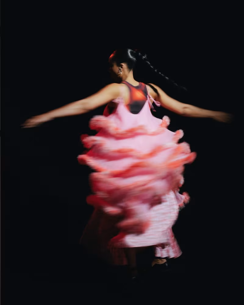Ashley Williams Pink Feathers Cake Dress