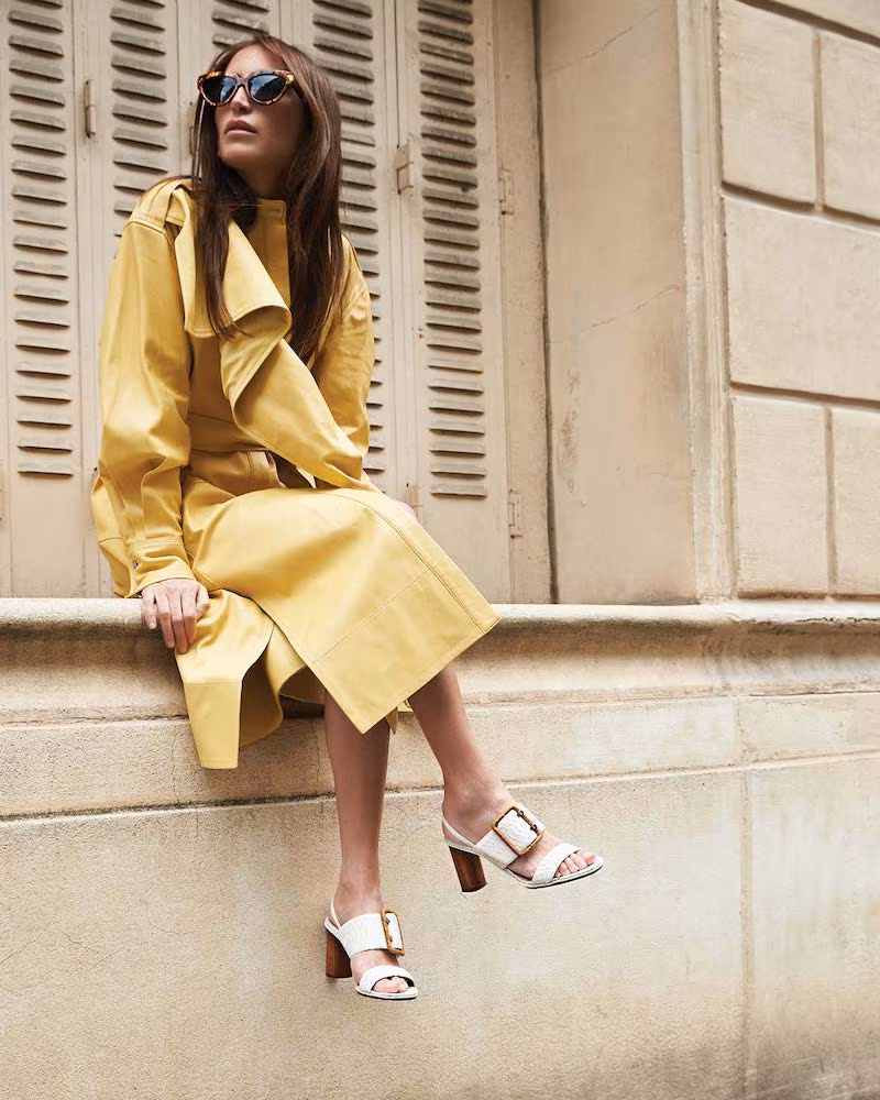 Proenza Schouler Leather Scarf-Neck Wrap Dress