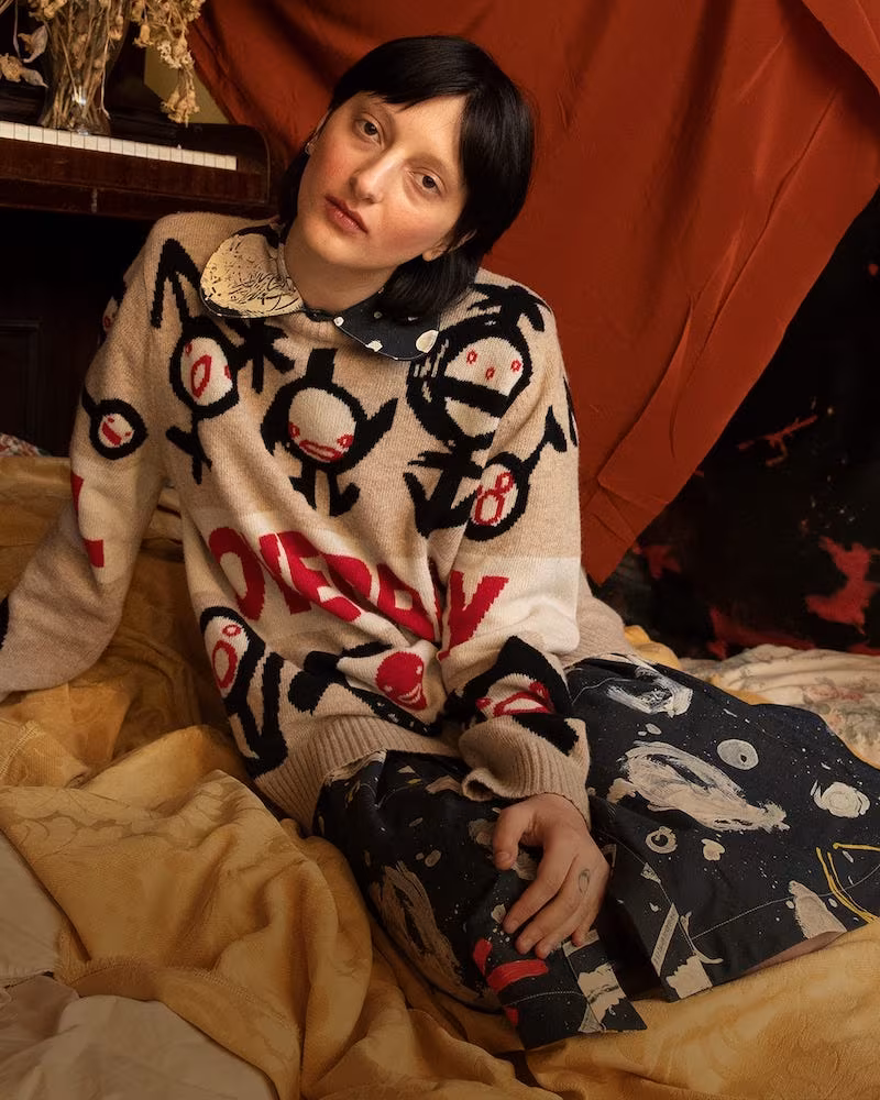 Charles Jeffrey LOVERBOY Logo-Intarsia Wool Sweater