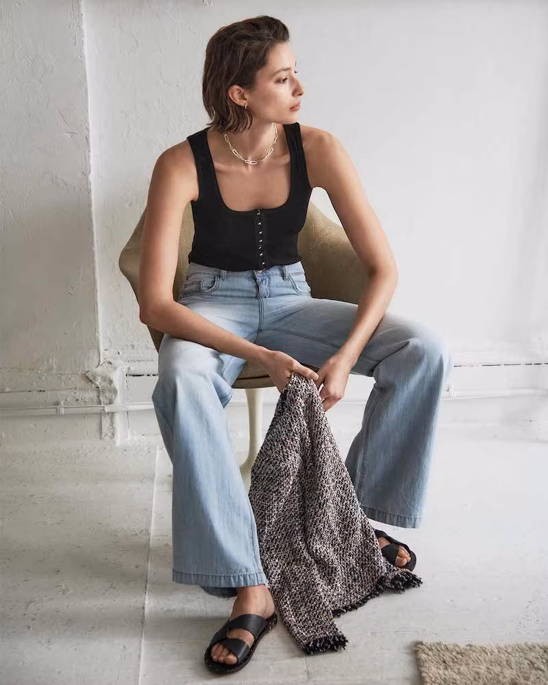 DL1961 Hepburn High Rise Wide Leg Jeans