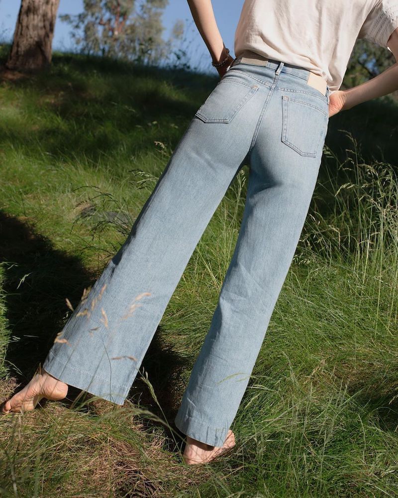 Everlane Super-Soft Wide Leg Jean in Faded Sky Blue
