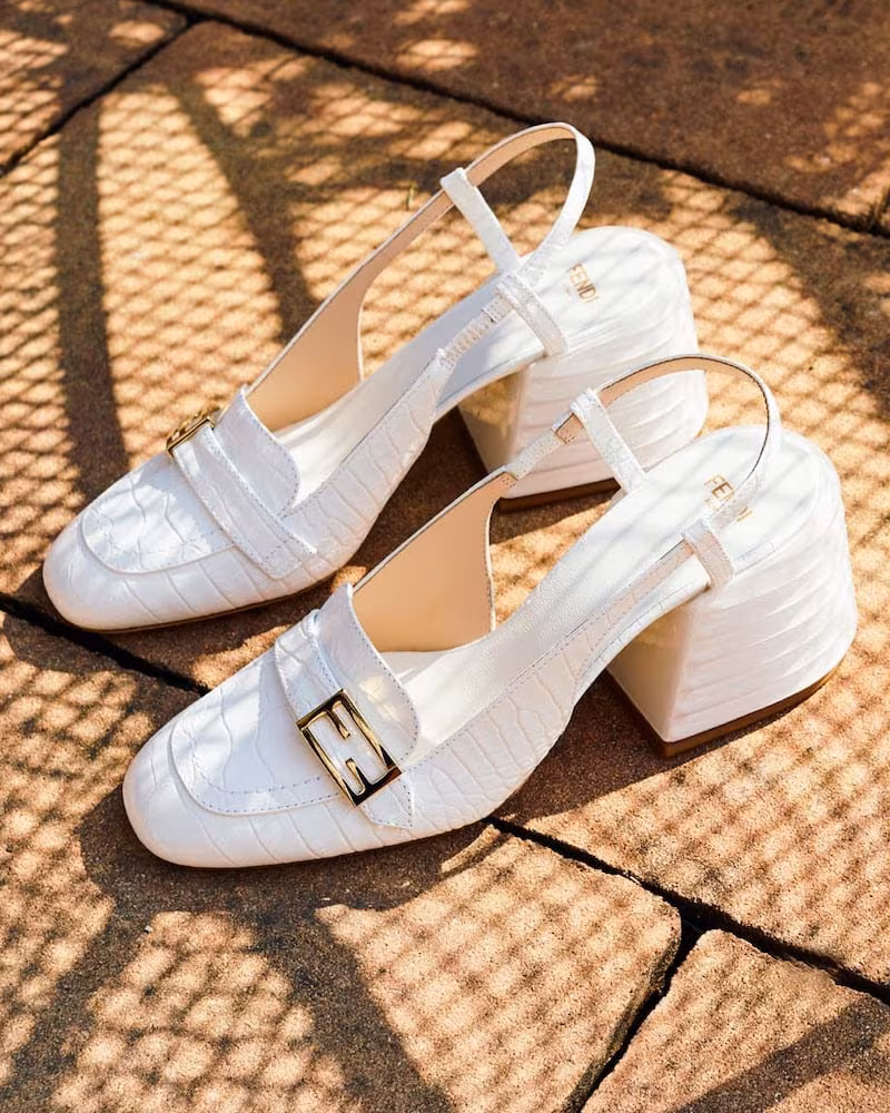 Fendi Promenade Leather Slingback Pumps