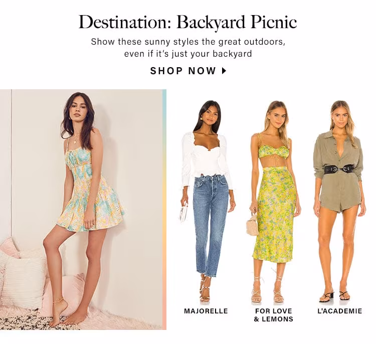 Destination: Backyard Picnic: Show these sunny styles the great outdoors, even if it’s just your backyard - Shop Now
