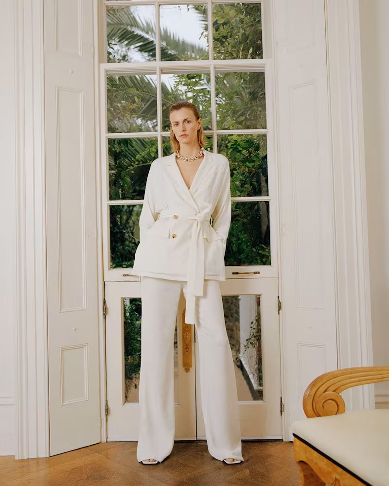 Joseph Benton High-Rise Linen-Blend Wide-Leg Trousers