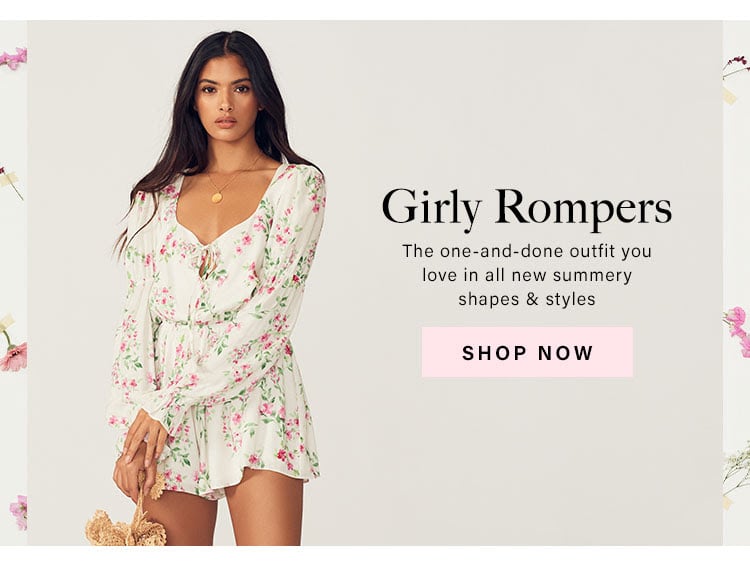 Girly Rompers: The one-and-done outfit you love in all new summery shapes & styles - Shop Now