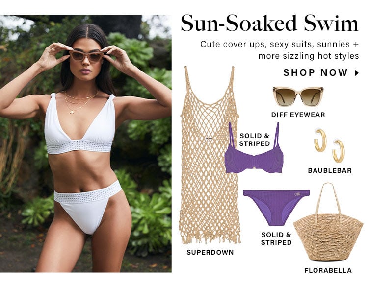 Sun-Soaked Swim: Cute cover ups, sexy suits, sunnies + more sizzling hot styles - Shop Now