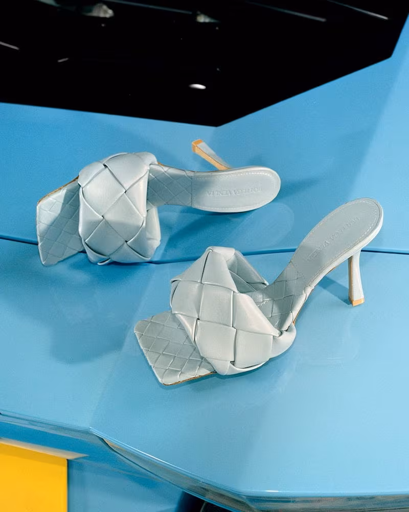Bottega Veneta BV Lido Intrecciato-Woven Leather Sandals