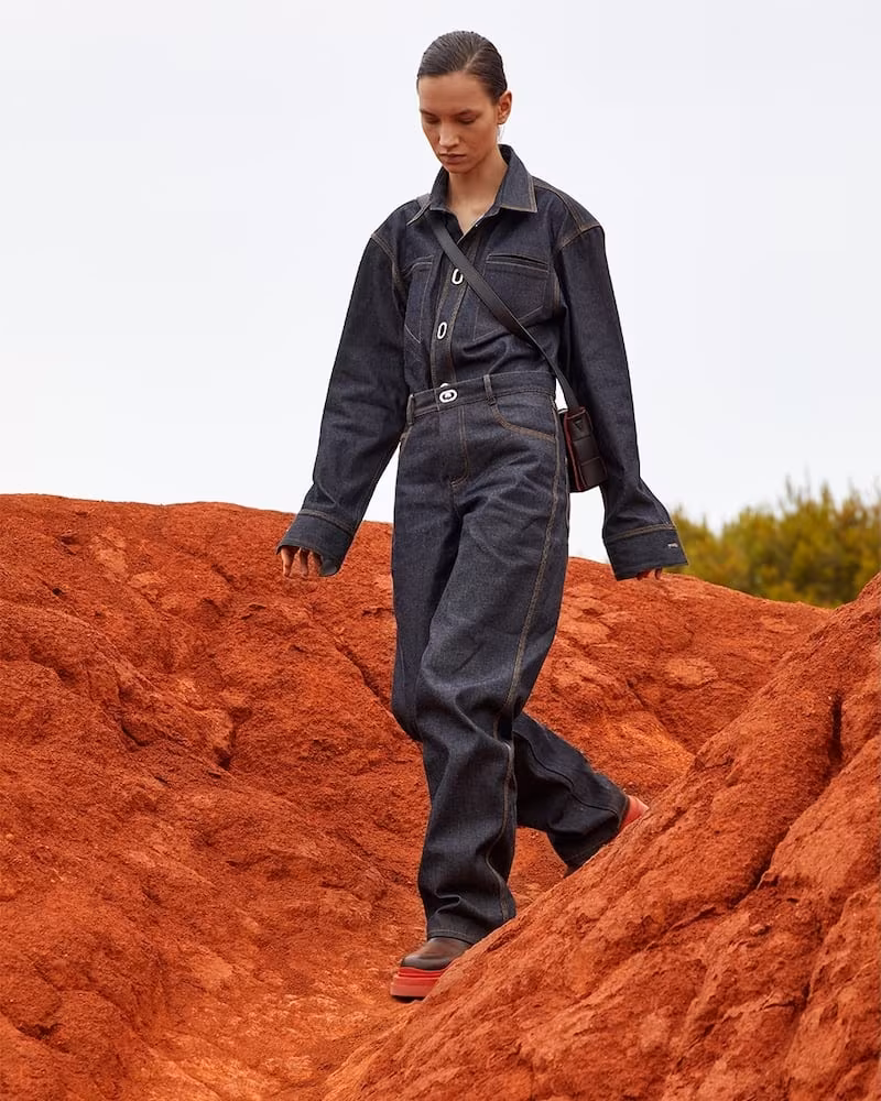Bottega Veneta Cotton Denim Jeans W/ Metal Buckles
