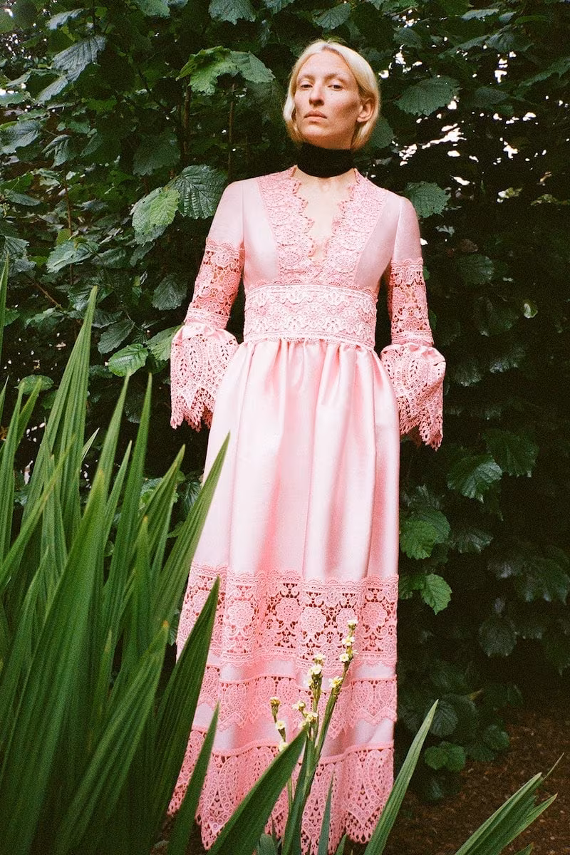 Erdem Irmina Embroidered Mikado-Satin Gown