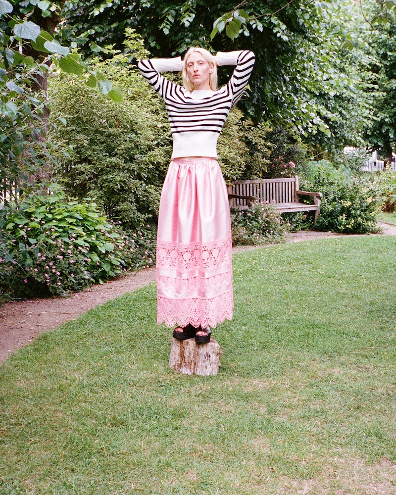Erdem Jennifer Guipure Lace-Trimmed Midi Skirt