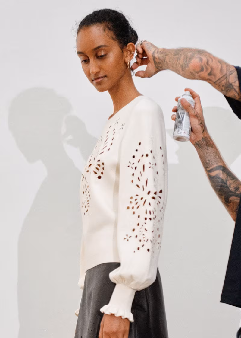 & Other Stories Embroidered Jacquard Knit Sweater