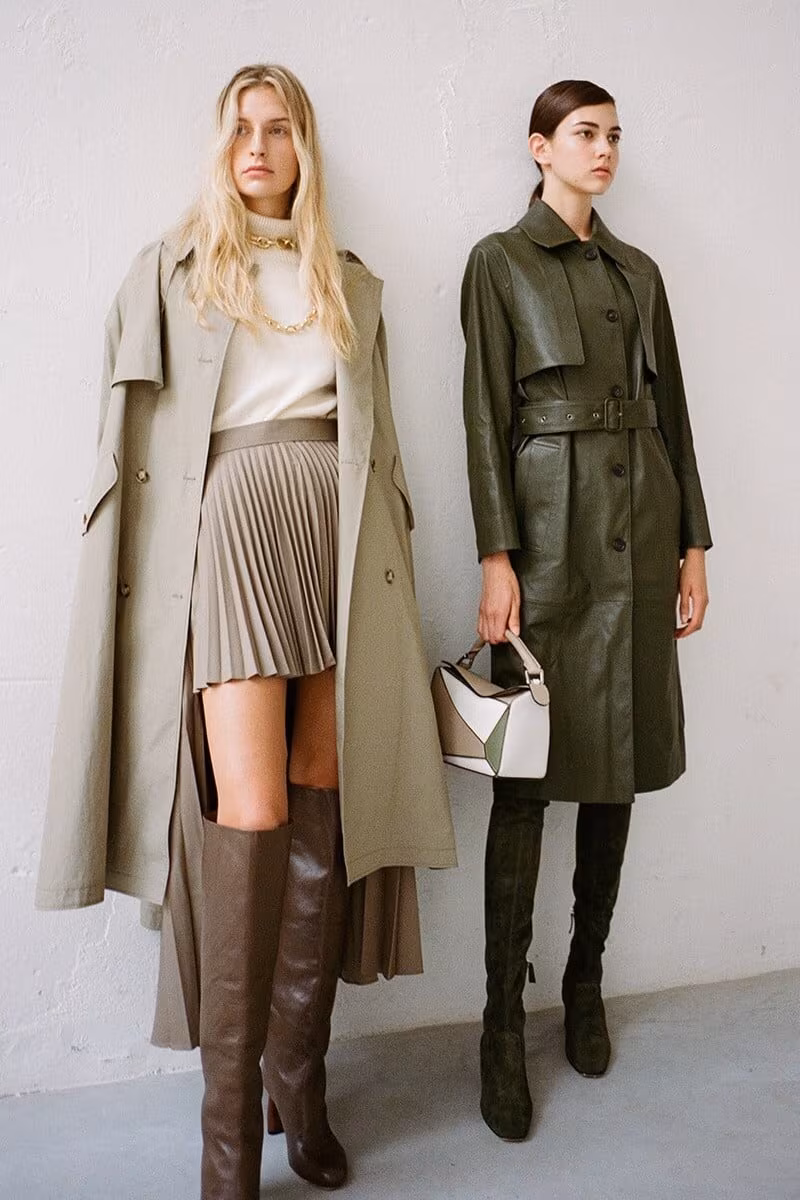 Salvatore Ferragamo Belted Stretch Leather Trench Coat