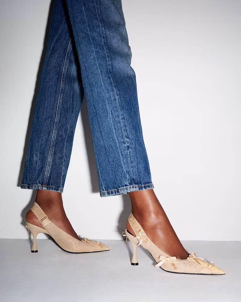 Balenciaga Bow-Adorned Slingback Heels