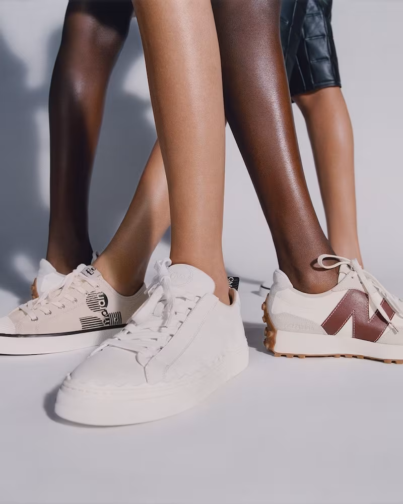 Chloé Lauren Scalloped Leather Sneakers