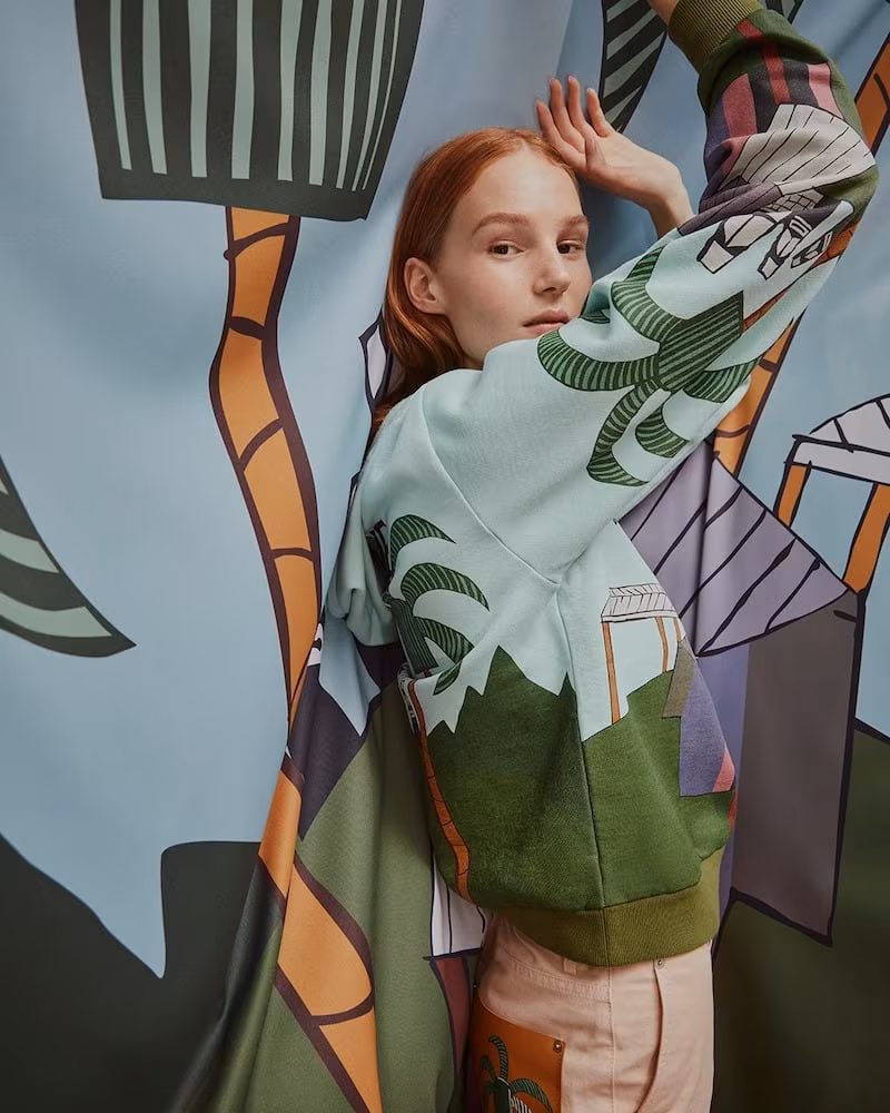 LOEWE x Ken Price Easter Island Print Hoodie in Cotton