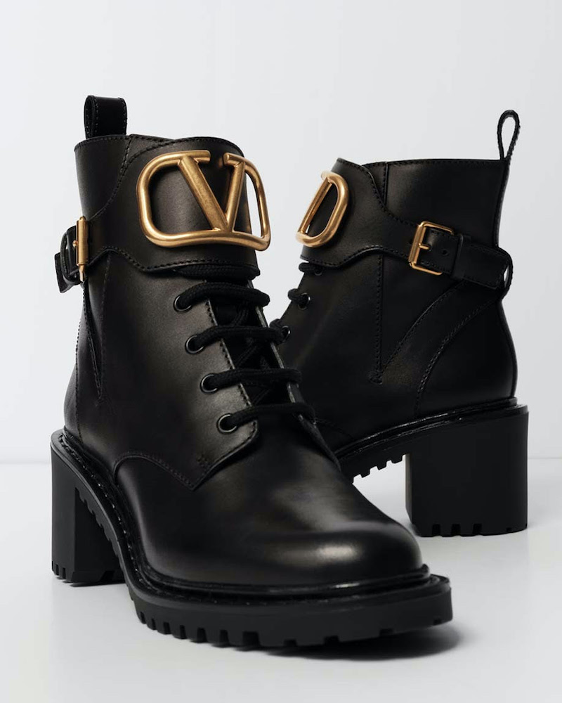 Valentino Garavani VLOGO Leather Ankle Boots