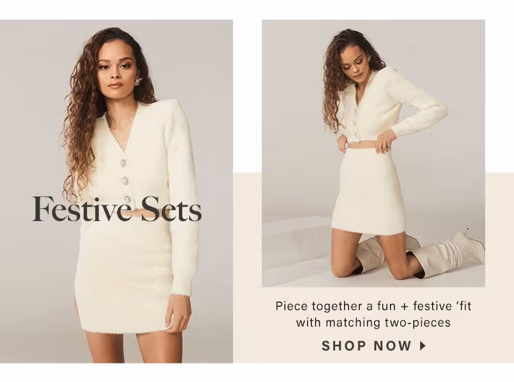 Festive Sets: Piece together a fun + festive ‘fit with matching two-pieces - Shop Now