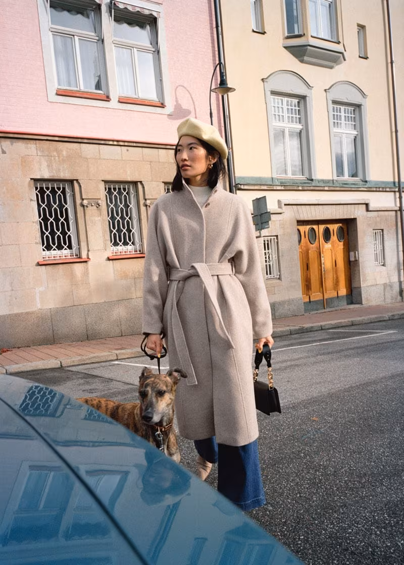 & Other Stories Belted Recycled Wool Coat
