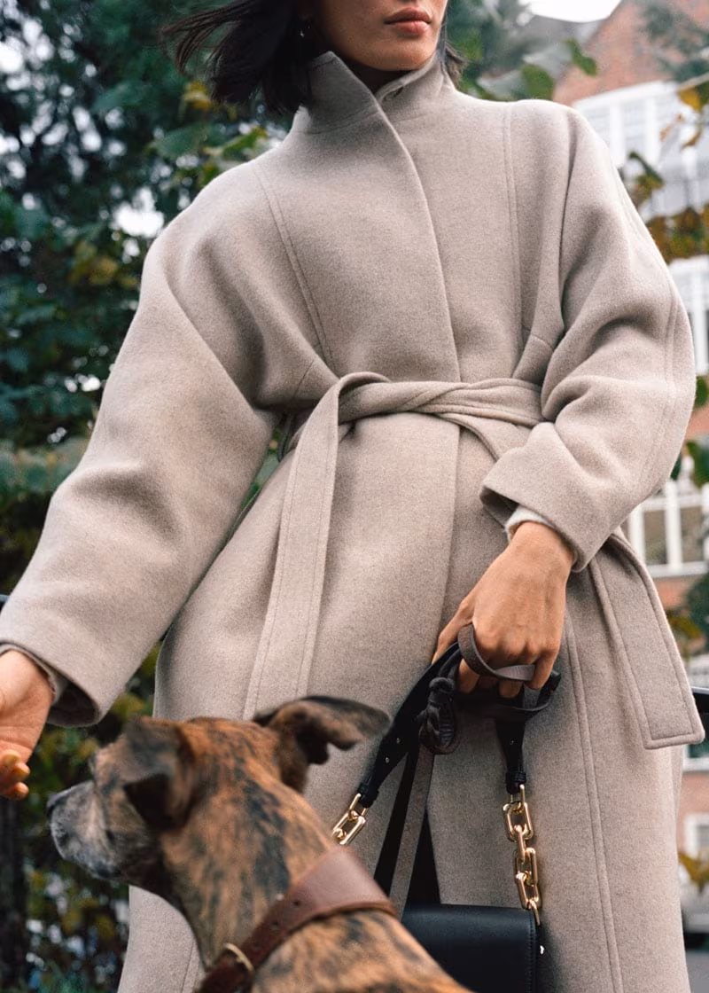& Other Stories Belted Recycled Wool Coat
