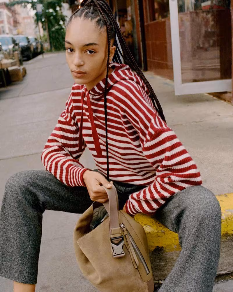 Rag & Bone Pierce Cashmere Striped Hoodie