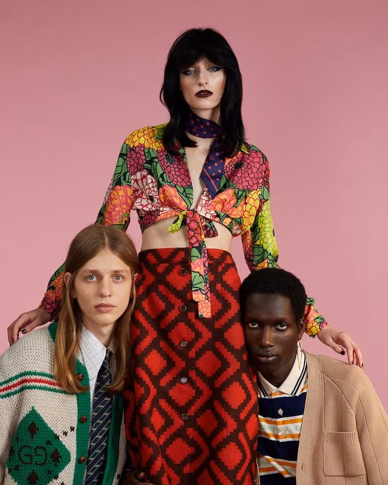 Gucci x Ken Scott Floral Silk Crop Top