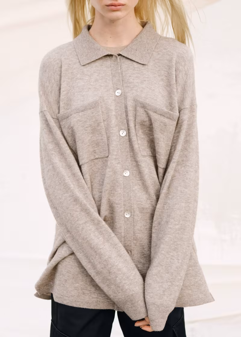 & Other Stories Oversized Wool Blend Shirt
