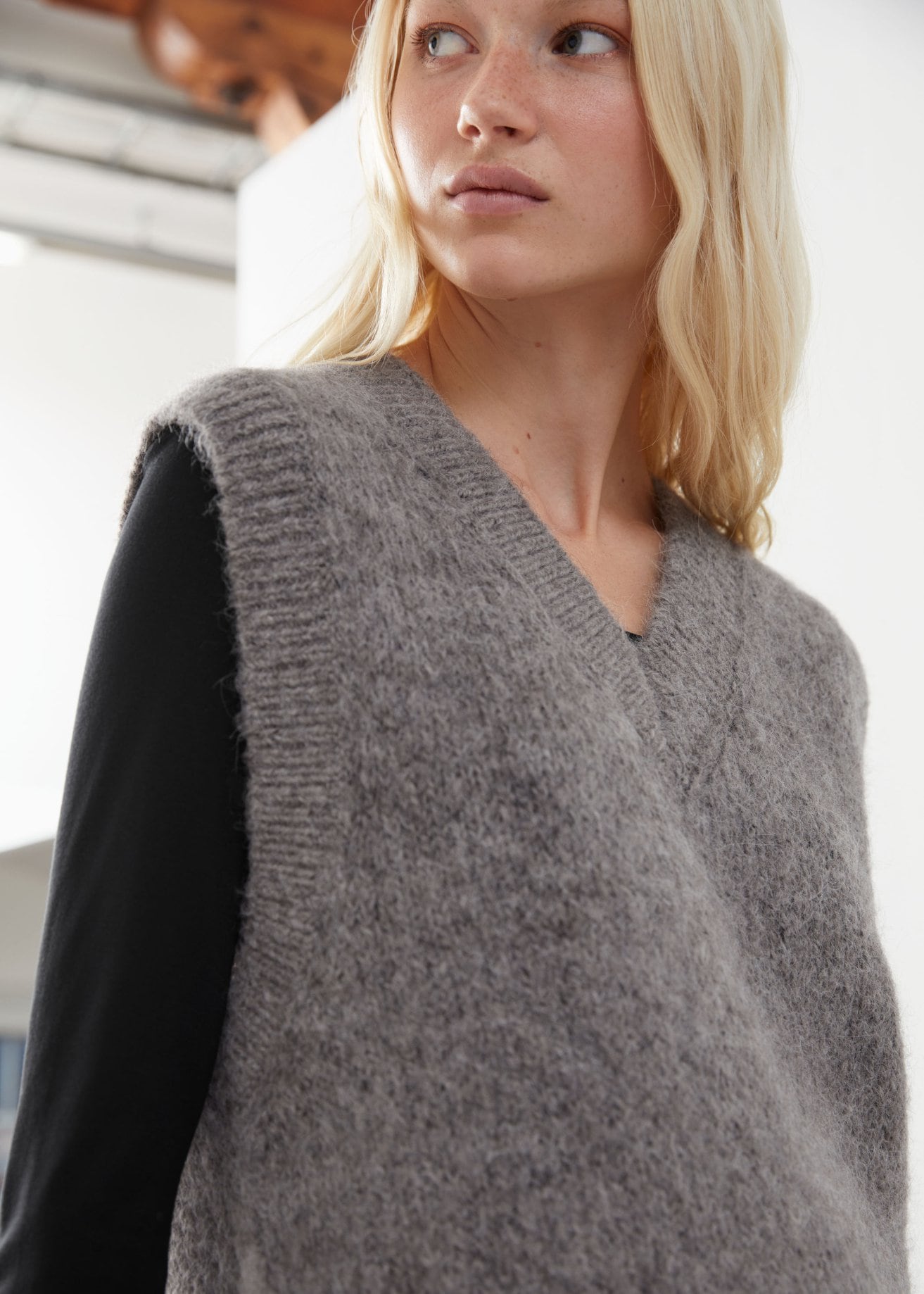 & Other Stories Oversized Wool Knit Vest