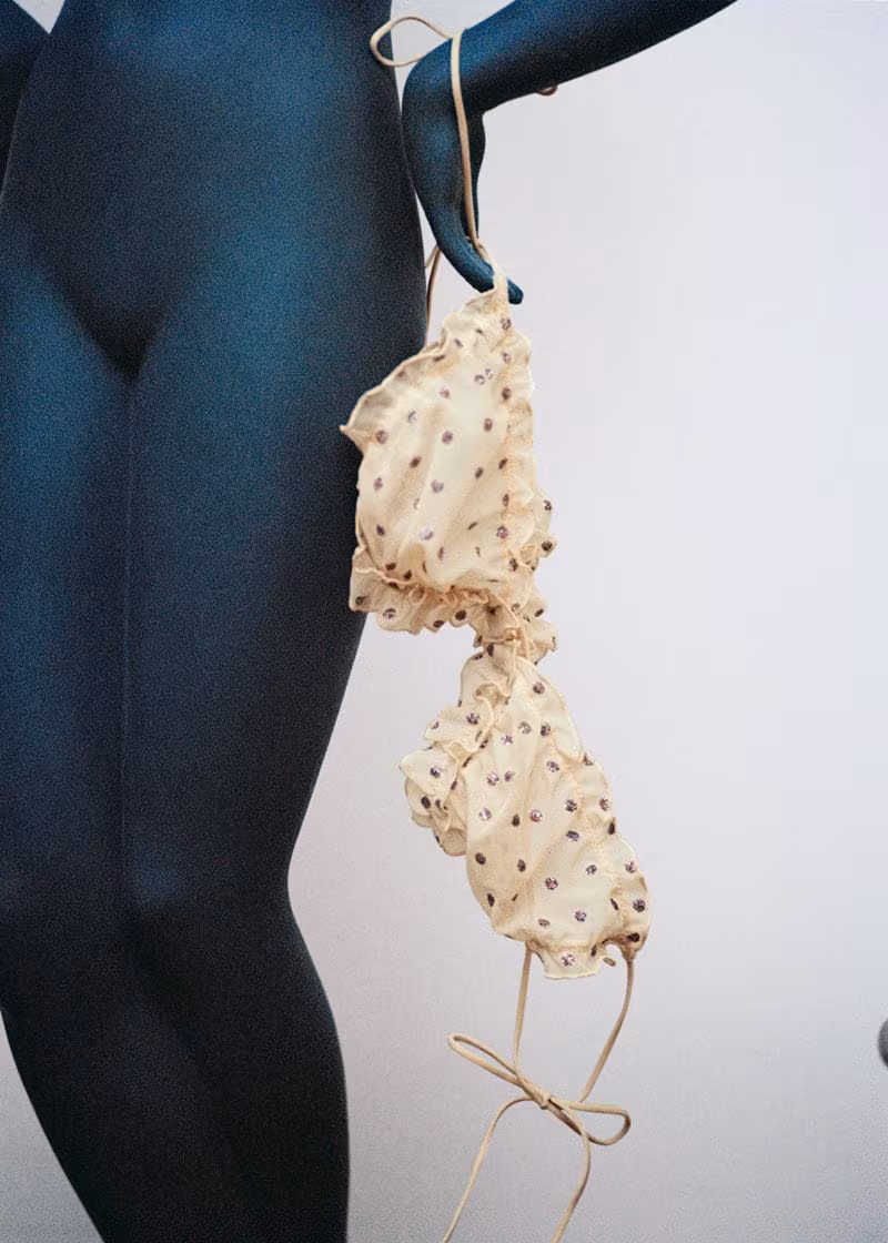 & Other Stories Glitter Dotted Triangle Bra