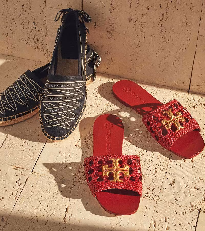 Tory Burch Logo Grosgrain Espadrilles
