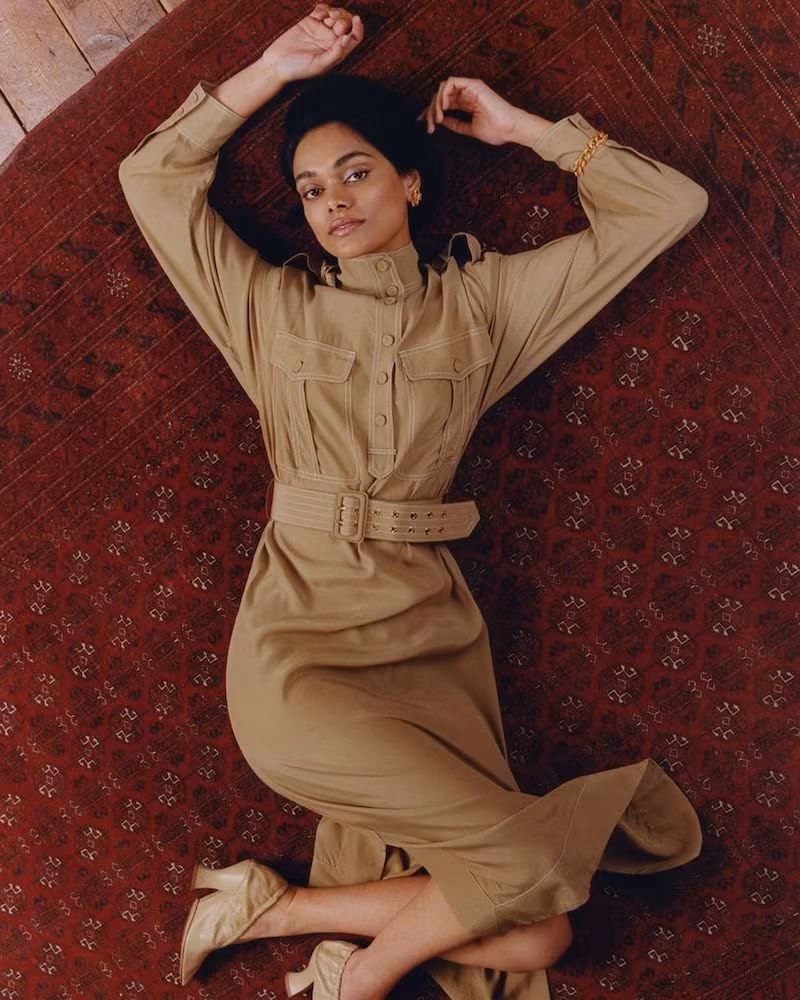 Zimmermann Utility Topstitched-Twill Midi Dress